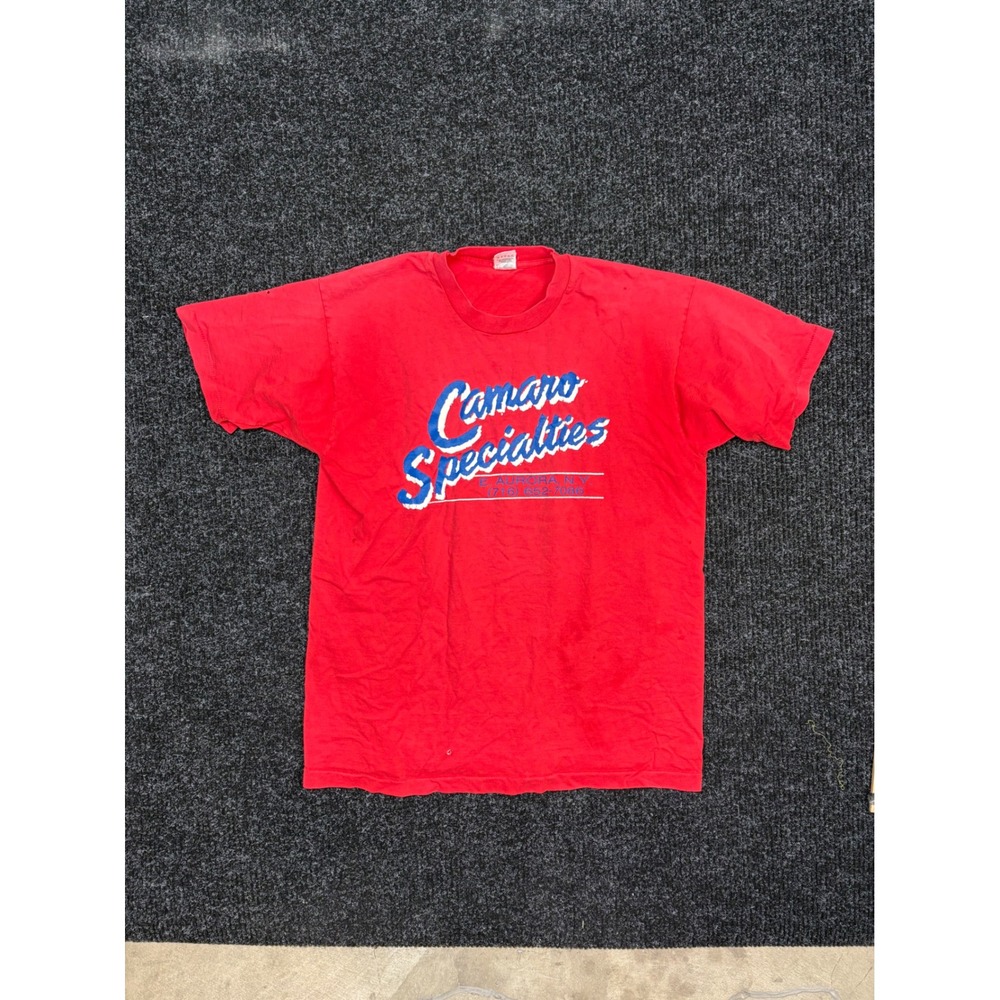 Vintage Fruit of the Loom Camaro Specialties Red Graphic T-Shirt XL SingleStitch